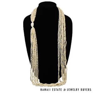 Ten-Strand Ni'ihau Shell Lei: Pololei Momi Lenalena 48 inches #2838-01 - Image 2