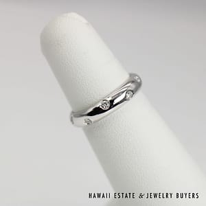 Tiffany & Co Platinum 4mm Diamond Etoile Band Size 5.5 with Pouch, 6.3g - Image 8