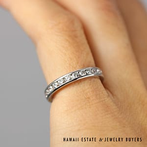 Tiffany & Co 1ctw Diamond Eternity Platinum Band Size 4, 3.7g - Image 6