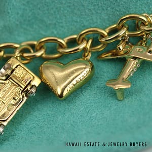 Tiffany & Co. Nine Charm Bracelet 18k Yellow Gold Size 6.75 with Pouch, 76.5g - Image 7
