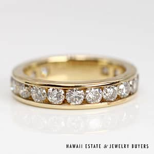 1.75ctw Channel Set Diamond Eternity 14k Yellow Gold Band Size 5, 3.6g - Image 2
