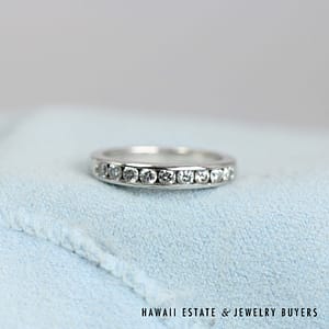 Tiffany & Co 0.35ctw Diamond Channel Set Platinum Ring Size 4.5 with Box, 4.6g - Image 2