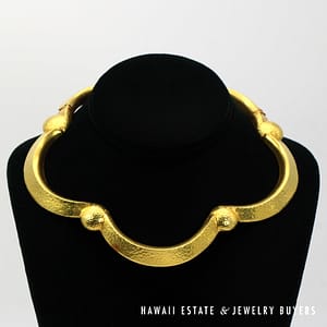 Vintage 1960's 22K Yellow Gold Hinged Collar Necklace 110.5g