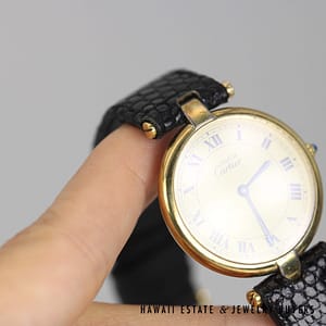 Must De Cartier Vermeil Watch Round Dial & Roman Numerals - Image 7