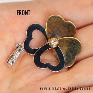 Cartier 18K Two-Tone Gold Four Leaf Clover Mobile Charm Pendant w/ Box #3121-04 - Image 3