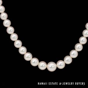Mikimoto AAA Cultured Pearl Necklace Graduates from 5.5mm-8.5mm 18" Strand Mikimoto Signed Clasp - Image 2
