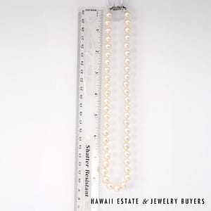 Mikimoto Single Strand Cultured Pearl Necklace with Silver Clasp 18" #2810-02 - Image 3