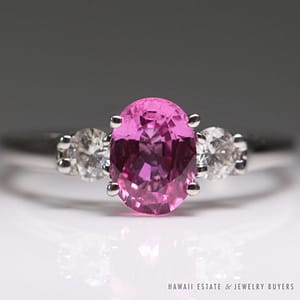 1.65ct Natural Pink Sapphire and Diamond Ring