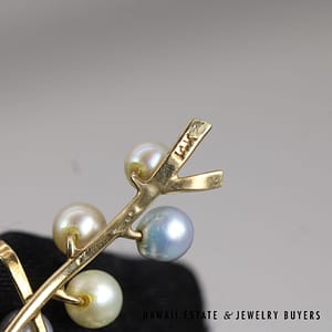 Ming's White and Blue Pearl 14k Yellow Gold Pendant 57x35mm, 10.8g, - Image 2