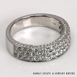 Daussi 14K White Gold Diamond Pave Ring SIZE 7.5 #2357-02
