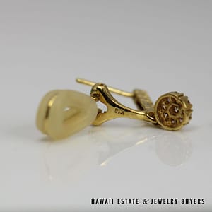 0.34ctw Diamond SI/GH Omega Clip 18K Yellow Gold Earrings - Image 2