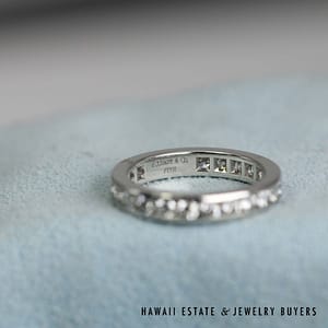 Tiffany & Co 1ctw Diamond Eternity Platinum Band Size 4, 3.7g - Image 3