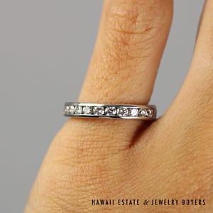Tiffany & Co 1ctw Diamond Eternity Platinum Band Size 4, 3.7g - Image 9