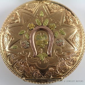ANTIQUE HUNTER'S CASE AMERICAN WALTHAM POCKET WATCH & GOLD SLIDE-PENDANT CHAIN - Image 4