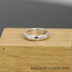 Tiffany & Co Platinum 4mm Diamond Etoile Band Size 5.5 with Pouch, 6.3g - Image 10