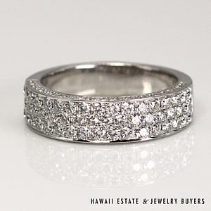 Daussi 14K White Gold Diamond Pave Ring SIZE 7.5 #2357-02 - Image 2