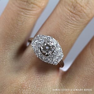 1CTW VINTAGE DIAMOND PAVE 14K WHITE GOLD RING (SZ 6)