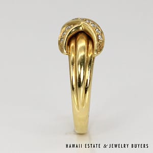Tiffany & Co 18K Yellow Gold and Diamond Signature X Ring Size 6 #CC0191-03 - Image 5