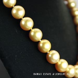 10-12mm Graduated South Sea Pearl Strand 14k Yellow Gold Necklace 17" - Image 2