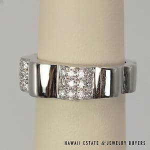 Chanel 18K White Gold Camelia Diamond Ring SIZE 48 (US size 4.5) *3069-02 - Image 4
