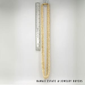 3-Strand Ni'ihau Shell Lei: Pikake Momi Lenalena 36 inches #KP042921-01 - Image 2