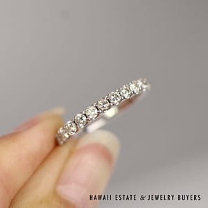 0.55ctw Diamond Platinum Anniversary Wedding Band Ring Size 7