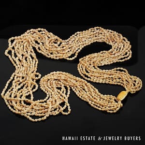 Ten-Strand Ni'ihau Shell Lei: Pololei Momi 'Ōnikiniki 48 inches #2837-13 - Image 2