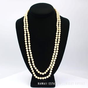 Ming's 6.5-7mm Cultured Pearl Double Strand 14k Yellow Gold Clasp Nekclace 24" and 26" - Image 2