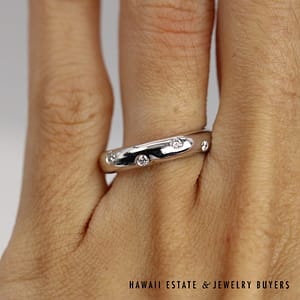 Tiffany & Co Platinum 4mm Diamond Etoile Band Size 5.5 with Pouch, 6.3g - Image 4