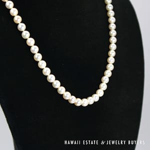 Mikimoto 5.5-6mm Cultured Pearl Strand 18k Yellow Gold Clasp Necklace 18" - Image 2