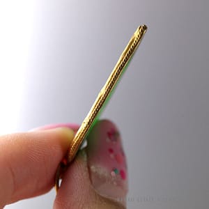 GIA IMPERIAL GRADE A TYPE A JADEITE JADE GREEN 22K YELLOW GOLD CHINESE LEAF PEN - Image 4