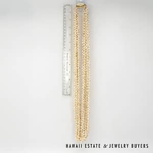 Eight-Strand Ni'ihau Shell Lei: Ginger Momi Ke'oke'o 36 inches #RM112420-02 - Image 2