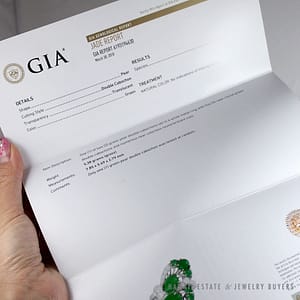 GIA CERTIFIED IMPERIAL GREEN GRADE TYPE A JADEITE JADE 14K WHITE GOLD RING SIZE 5.25 - Image 3