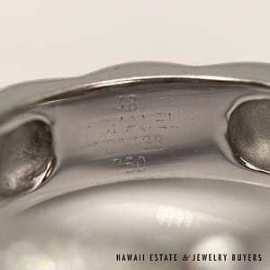 Chanel 18K White Gold Camelia Diamond Ring SIZE 48 (US size 4.5) *3069-02 - Image 6
