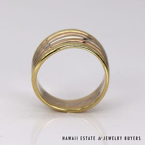 Gucci 18K TriColor Gold Wave Band Ring SIZE 5.5 #022824-03 - Image 7