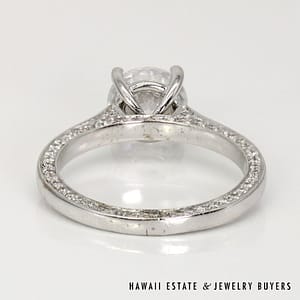 Platinum and Diamond Semi-Mount with CZ Center SIZE 6.5 #1685-01 - Image 2