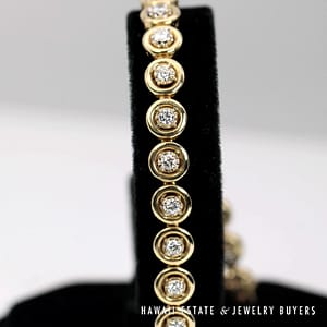 2.50ctw SI/GH Diamond 14K Yellow Gold Circle Link Bracelet Size 6.75 - Image 2