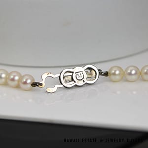 Mikimoto 6mm Cultured Pearl Vintage Necklace 15" with Sterling Clasp - Image 2