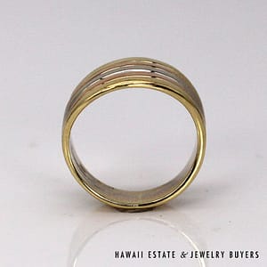 Gucci 18K TriColor Gold Wave Band Ring SIZE 5.5 #022824-03 - Image 5