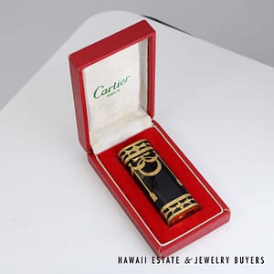 Cartier Roy King Rare Baroque Black & Gold Lighter w/ box - Image 2