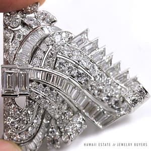 8.28CTW DIAMOND PLATINUM BROOCH PIN W/ GEMOLOGIST APPRAISAL