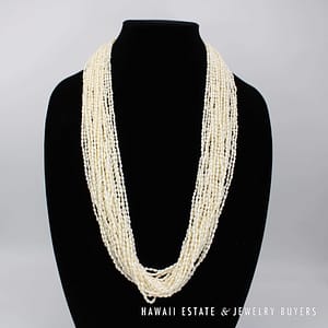Freshwater Pearl with Moss in Snow Jade Tablet 14k Yellow Gold Necklace, 238g - Image 2