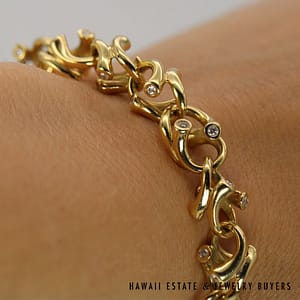 Georg Jensen 18K Yellow Gold and Diamond Magic Bracelet SIZE 6.75 #3084-01 - Image 6