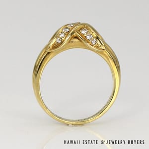 Tiffany & Co 18K Yellow Gold and Diamond Signature X Ring Size 6 #CC0191-03 - Image 4