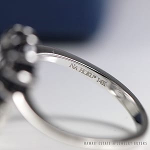 NA HOKU HAWAII BLUE SAPPHIRE & DIAMOND 14K WHITE GOLD SEAHORSE RING SIZE 7.25 - Image 3