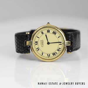 Must De Cartier Vermeil Watch Round Dial & Roman Numerals - Image 4