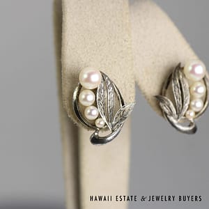 Mikimoto Sterling Silver Cultured Pearl Earrings - Image 2