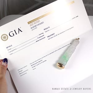 GIA CERTIFIED NATURAL TYPE A GRADE A JADEITE RARE COLOR JADE QUAN YIN 14K GOLD - Image 2