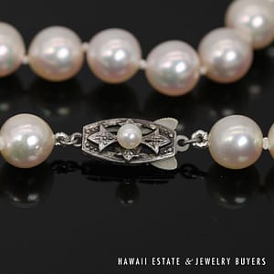 Mikimoto Single Strand Cultured Pearl Necklace with Silver Clasp 18" #2810-02 - Image 5