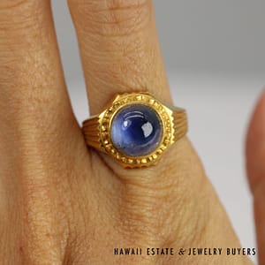 GIA 10.50ct Round Star Sapphire Cabochon Ring 22k Yellow Gold Size 7.5 - Image 2